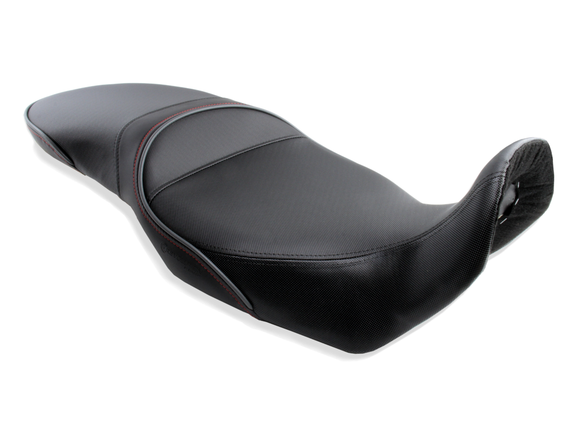 Sargent REVolution & DIY Foam & Cover Kit for the Honda Transalp shown in special Performance Plus with Gray Welt and Red Stitch REV-695-SEGR1 and DIY-695-SEGR1.